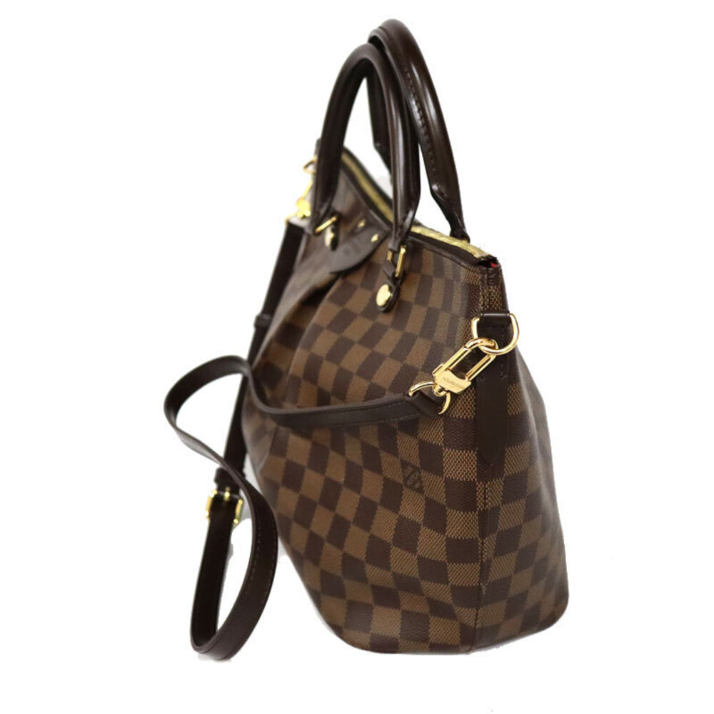 LOUIS VUITTON Siena Damier Canvas Ebene Brown LV Tote Bag - Picture 3 of 6